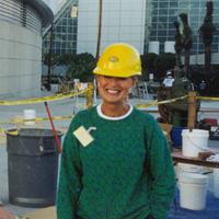 Beatrix Barker on site at Staples Center